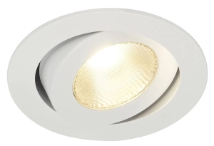 Okrągła biała regulowana lampa podtynkowa ściemnialna SLV 161271 Contone LED 15W 2000/3000K 1000LM CRI90 30stopni 9,2cm