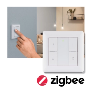 Biały przycisk on/ff i ściemniacz do sterowania lampami Zigbee Paulmann PL50134