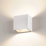 Biały ściemnialny zewnętrzny kinkiet kostka światło góra - dół SLV 1002033 Sitra LED 11W 3000/4000K 105stopni IP65