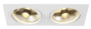 Biała prostokątna lampa podtynkowa SLV 113841 New Tria 2xES111