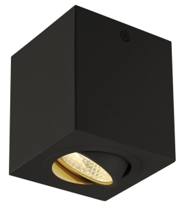 Czarna lampa sufitowa ściemnialna sześcian spot SLV 113940 Triledo LED 6,2W 3000K 580LM CRI90 38stopni 9,5x8,5cm