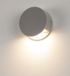 Srebrnoszara okrągła zewnętrzna lampa elewacyjna SLV 231012 Pema LED 3,3W 3000K IP55