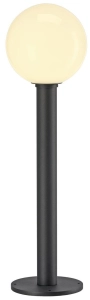 Antracytowy słupek oświetleniowy z szklaną kulą SLV 1002001 Gloo E27 IP44 70cm