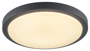 Okrągły antracytowy plafon sufitowy zewnętrzny SLV 229965 Ainos LED 21W 3000K IP44 30cm
