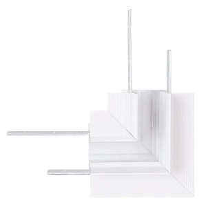 Biały łącznik kątowy poziomy do podtynkowych szyn magnetycznych głębokich Magnetic Max Light MT0025
