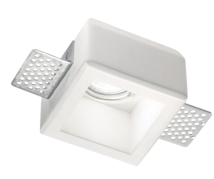 Biała kwadratowa lampa podtynkowa bez ramki Ideal Lux 229997 Samba Square GU10 7,9cm x 7,9cm x 5,5cm