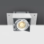 Biała regulowana kwadratowa lampa podtynkowa do szpachlowania One Light 51010TR/W Quadrox GU10 8,9cm