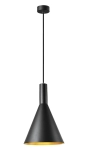 Czarna z złotym wnętrzem lampa wisząca stożek SLV 1002950 Phelia E27 28cm