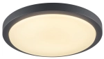 Antracytowa okrągła zewnętrzna lampa sufitowa z czujnikiem SLV 229975 Ainos LED 22W 3000K IP44 30cm