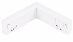 Biały łącznik kątowy elektroniczny 9x9cm do szyn magnetycznych Smartline Loonari 409270