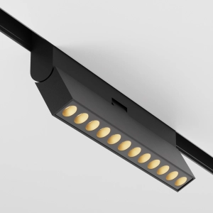 Czarna przechylana diodowa lampa 22cm na szyny magnetyczne Exility Maytoni TR033-4-12WTW-DD2-B Points Rot LED 12W 2700-6000K Dali2 36stopni