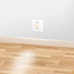 Biała lampa schodowa kwadratowa z czujnikiem Elkim Lighting 100102102CR Lesel XL LED 1W 3000K 230V 7,5cm