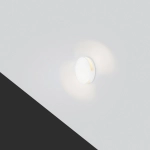 Biała okrągła lampa schodowa światło góra - dół Elkim Lighting 100401202 Lesel LED 1W 4000K 230V 4,8cm