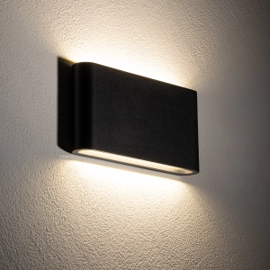 Czarny płaski kinkiet wodoszczelny Nowodvorski 11364 Semi LED M 2x5W 500LM 3000K