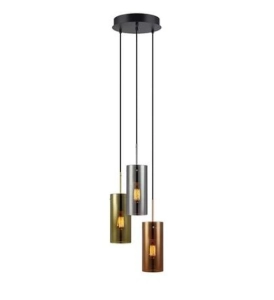 Lampa wisząca do salonu z kloszami w kolorach ziemi regulowana wysokość okrągła podsufitka MarkSlojd 106072 Storm 30cm