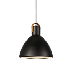 Lampa wisząca nad wyspę czarna ze skórzanym dodatkiem styl skandynawski MarkSlojd 106552 Eagle 174cm x 22cm