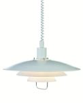 Lampa wisząca skandynawska biała długa z metalowym kaskadowym kloszem i spiralnym przewodem MarkSlojd 102281 Kirkenes 226cm x 48cm