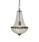 Lampa wisząca kryształowy żyrandol na łańcuchu przezroczysty z czarnymi detalami MarkSlojd 107026 Gränsö E27 196cm x 30cm