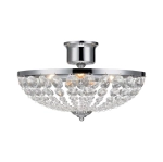 Lampa sufitowa plafon z kryształkami przezroczyste szklane koraliki chromowana obręcz i zdobienia MarkSlojd 105316 Gränsö 3xE14 40cm