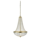 Lampa wisząca żyrandol na łańcuchu do salonu przezroczyste kryształki złote metalowe obręcze i zdobienia MarkSlojd 106119 Gränsö 2xE14 175cm x 40cm