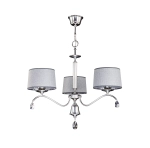 Lampa Wisząca Żyrandol z abażurami i kryształkami Jupiter 1603 Egida EG 3 CH 3xE27 74x80cm chrom szary