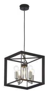 Lampa wisząca z czarnym foremnym stelażem Jupiter 1764 May 4xE14 25cm