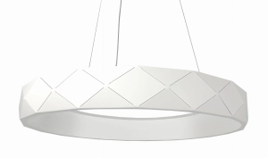 Biała okrągła lampa wisząca z foremnym okręgiem Light Prestige LP-8069/1P LED WH Reus 36W 4000K 60cm x 90cm