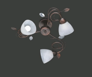 Lampa sufitowa Plafon Klasyczny Trio 600700328 Traditio 3xE14 61cm Antyczny rdzawy klosze alabastrowe
