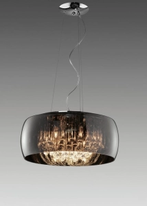 Lampa Wisząca Trio 311210606 Vapore 6xG9 50cm szklany klosz kryształki