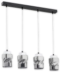 Lampa wisząca listwa z chromowanymi kloszami Lemir O2964 W4 CZA + CH Meru 4xE27