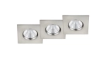 Lampa sufitowa podtynkowa Trio 650610307 Zagros LED 5,5W 3000K IP65 8,5cm ściemniacz nikiel Zestaw 3 sztuk