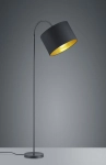 Lampa Podłogowa z giętkim ramieniem Trio 408290179 Hostel E27 35cm x 156cm czarny abażur w środku złoty
