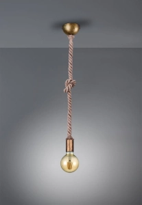 Lampa wisząca na linie Trio 310100104 Rope E27 mosiądz