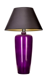 Lampa stołowa szklana fioletowa podstawa z czarno złotym abażurem 4Concepts L019711214 Bilbao E27 67cm x 40cm