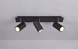 Lampa sufitowa trzy regulowane reflektory na listwie Trio 802400332 Marley 3xGU10 48cm x 15cm czarny