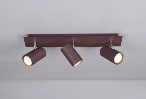 Lampa sufitowa punktowa spot regulowane reflektory Trio 802400324 Marley 3xGU10 miedziany