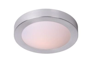 Mały chromowany okrągły plafon łazienkowy Lucide 79158/01/12 Fresh E27 IP44 27cm
