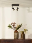 Czarna lampa sufitowa z dwoma reflektorami GU10 Lucide 11903/10/30 Jaster