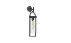 Lampa ogrodowa kinkiet szklany abażur przezroczysty w szarym stelażu Mantra 6552 Maya E27 58x17cm