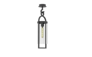 Lampa ogrodowa wisząca szklany abażur przezroczysty w szarym stelażu Mantra 6554 Maya E27 62x17cm