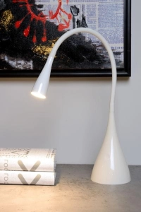 Biała lampa stołowa z giętkim ramieniem i 3-stopniowym ściemnianiem Lucide 18650/03/31 Zozy LED 4W 3000K 120stopni