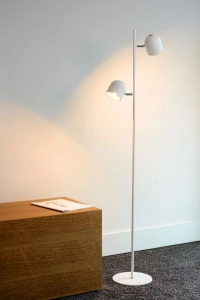 Biała skandynawska lampa podłogowa z dwoma reflektorami Lucide 03703/10/31 Skanska-LED 2x5W 3000K 141cm ściemniacz