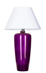 Lampa stołowa fioletowa szklana podstawa i biały abażur 4Concepts L019711215 Bilbao E27 67cm x 40cm