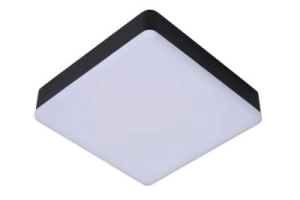 Czarna z białym spodem kwadratowa zaoblona lampa sufitowa plafon łazienkowy Lucide 28113/30/30 Ceres-LED 30W 3000K IP44 21cm