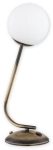 Klasyczna lampa stołowa z patynowaną podstawą i białym kloszem kulą Lemir O2908 L1 PAT Nol E14 46cm