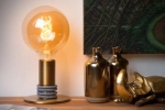 Mosiężna lampa stołowa z kablem żelazkowym Lucide 45576/01/02 Marit E27