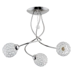Lampa sufitowa z ozdobną zawieszką chromowana metalowe klosze koszyki z kryształkami Vaio Alfa 20363 3xE14 40cm x 44cm