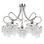 Lampa Sufitowa Żyrandol Kryształowy Alfa 18995 Diana 5xE14 42cm x 49cm chrom dwa obwody