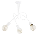 Uniwersalna lampa sufitowa biała metalowa z zakręconymi ramionami bez kloszy Tango White Alfa 23613 3xE27 41cm x 48cm