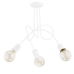 Uniwersalna lampa sufitowa biała metalowa z zakręconymi ramionami bez kloszy Tango White Alfa 23613 3xE27 41cm x 48cm